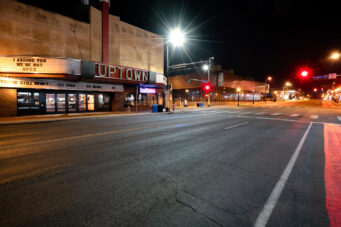Uptown Theatre on Hennepin Ave and Lagoon Ave in Minneapolis during the Coronavirus (COVID-19) outbreak.