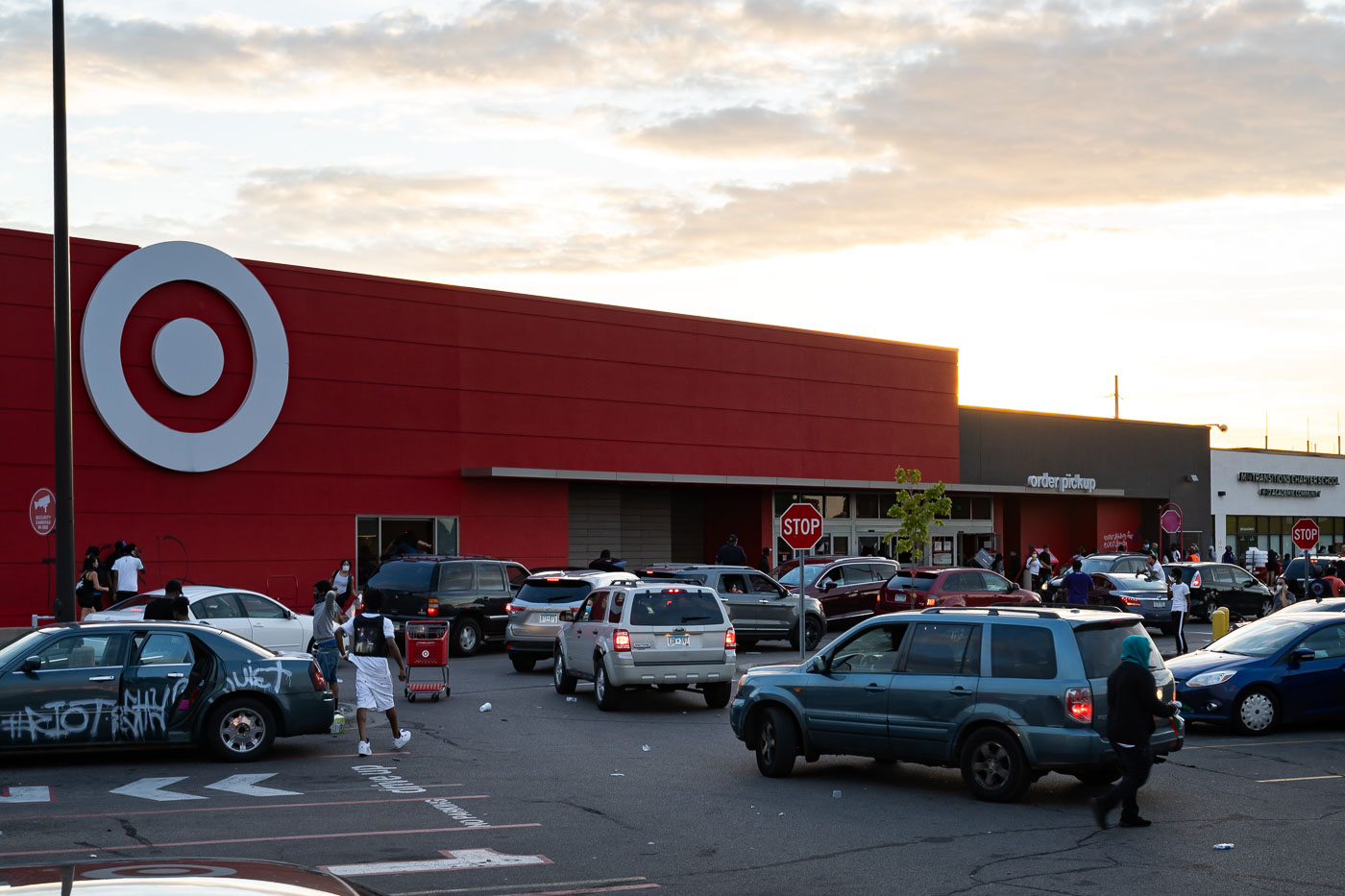 A target store being looted during protests