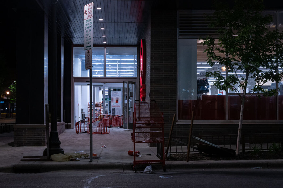 A Target store damaged during the 2020 Minneapolis Uprising following the police killing of George Floyd on May 25th, 2020.
