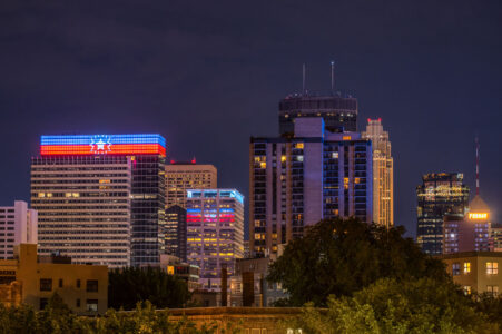 Target Headquarters in downtown Minneapolis used their 700,000 LEDs to display the Juneteenth flag.