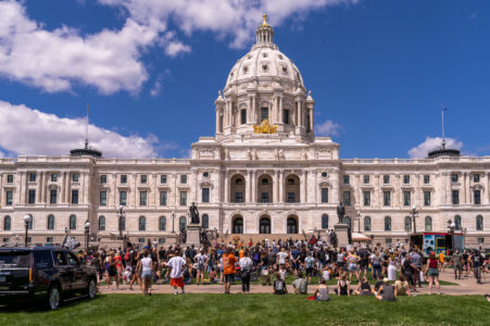 A Native Lives Matter rally at the Minnesota State Capitol on July 12, 2020.