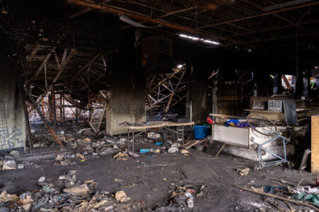 Inside the fire damaged Max It Pawn in South Minneapolis. The Pawn Shop was destroyed during the unrest in Minneapolis over the murder of George Floyd.