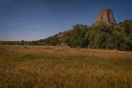 Devil's Tower National Monument in Wyoming. Shot from the Devil's Tower KOA right outside the park.