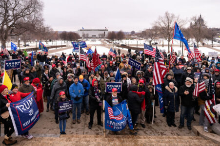 "Stop the steal" rally at the Minnesota State Capitol.