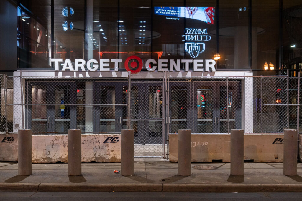 The Target Center received fencing like many other properties owned by the City of Minneapolis.