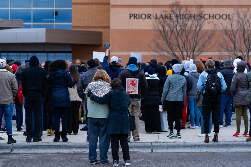 A protest and rally at Prior Lake High School following a viral racist video from a student.