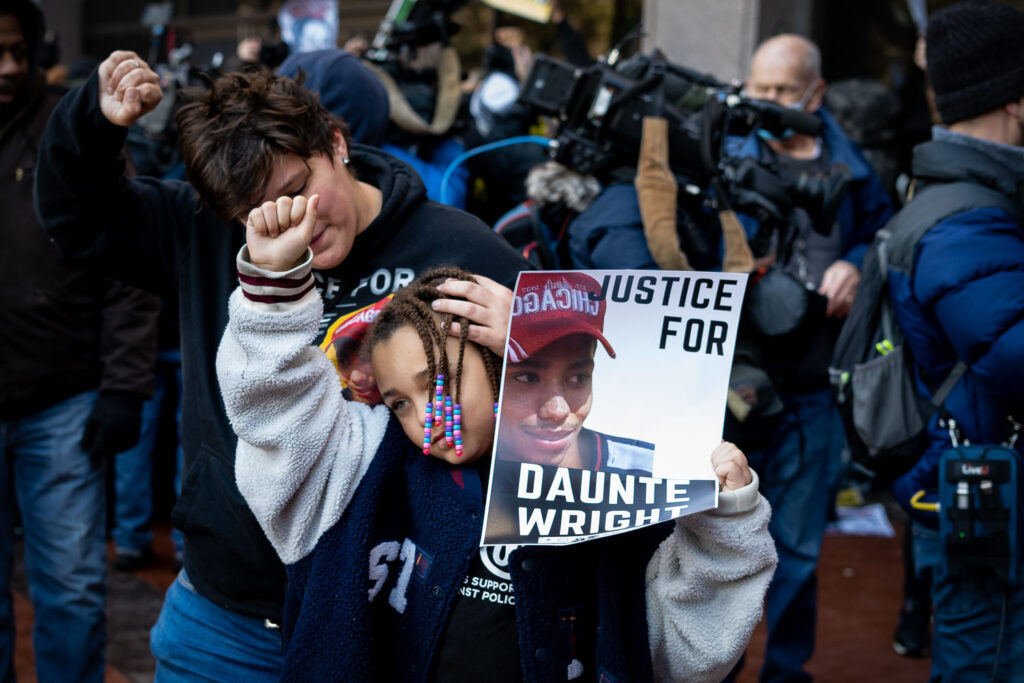Reaction outside the courthouse where former Brooklyn Center Police Officer Kim Potter was found guilty on all manslaughter charges in the April 11, 2021 shooting death of Daunte Wright.