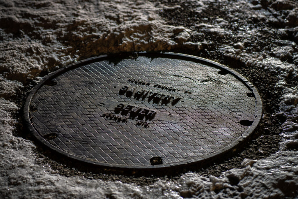 A manhole cover from Neenah Foundry Co. in Minneapolis.