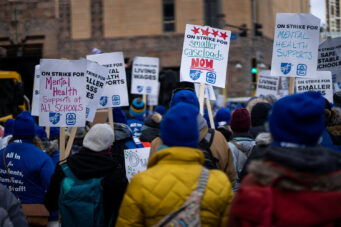 Educators from Minneapolis Schools march through downtown Minneapolis on day 3 of their strike.