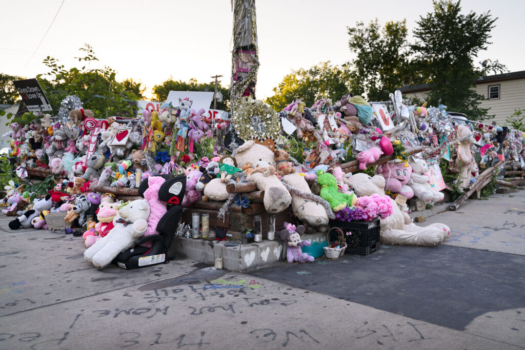 A memorial for the children who have been killed by gun violence. In May 2021 6-year old Aniya Allen was killed after the vehicle she was riding was caught in crossfire.