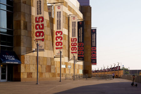 Outside Target Field on a late August summer day in 2023. Home of the Minnesota Twins Major League Baseball team.