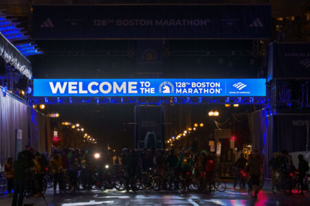 Tonight I learned there’s an unsanctioned “Midnight Marathon” bike ride each year the night before the Boston Marathon. Thousands of bikers ride the mostly empty streets and today was the 16th year.