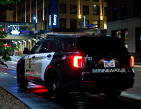 A Minneapolis Police squad car in downtown Minneapolis.