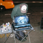 A street artist in New York City, 2005.