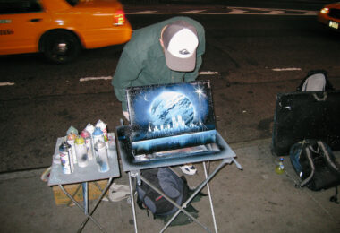 A street artist in New York City, 2005.