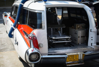 The back of the ECTO-1 Ectomobile seen in 2008.