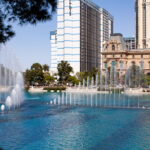 The Bellagio Hotel Fountains in Las Vegas, Nevada.