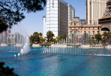 The Bellagio Hotel Fountains in Las Vegas, Nevada.