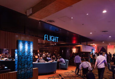 Flight bar inside the Luxor Hotel in Las Vegas, Nevada.