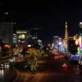 The Las Vegas strip at night.