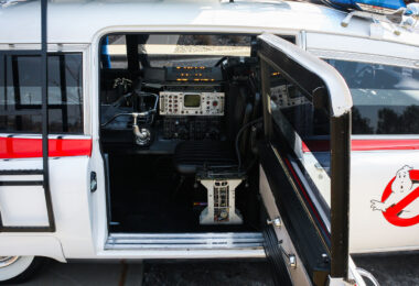 The side of the ECTO-1 Ectomobile seen in 2008.