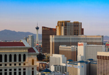Las Vegas Hotels. Encore, Stratosphere, Imperial Palace, Harrah's, Bellagio, Hilton, Paris.