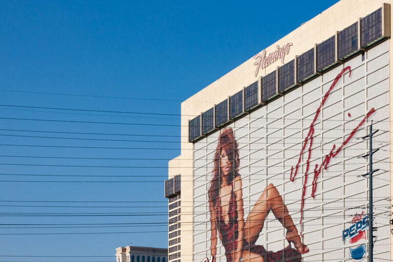 Toni Braxton Pepsi Ad on Flamingo Hotel, Las Vegas 2 A large advertisement featuring singer Toni Braxton for Pepsi is displayed on the side of the Flamingo Hotel and Casino in Las Vegas, Nevada. The Flamingo, opened in 1946, is one of the oldest and most recognizable resorts on the Las Vegas Strip. Its facade has long served as a prominent canvas for advertising, reflecting the city's commercial landscape and its reliance on tourism and entertainment. This particular advertisement highlights a collaboration between a major beverage brand and a prominent entertainer, a common practice in Las Vegas to attract attention and promote products.