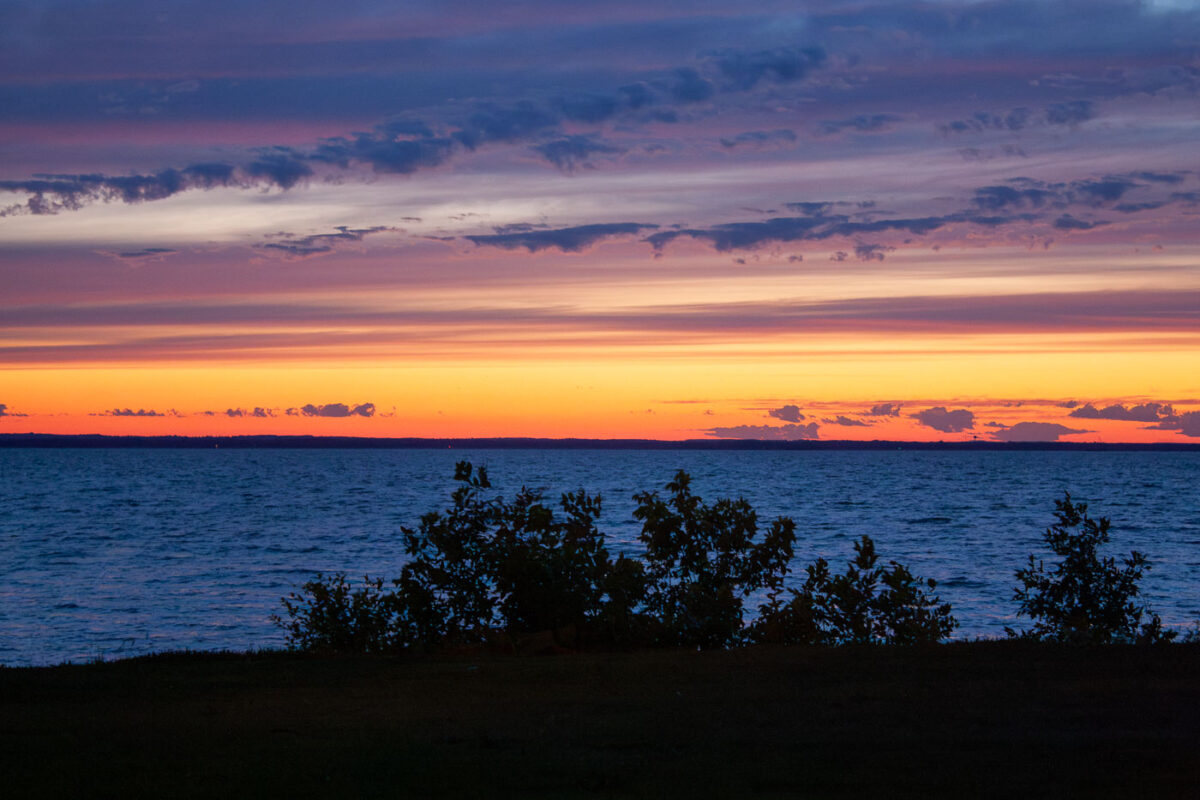A late June sunset over Lake Michigan in Wisconsin.