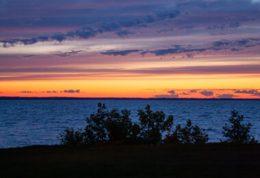 A late June sunset over Lake Michigan in Wisconsin.