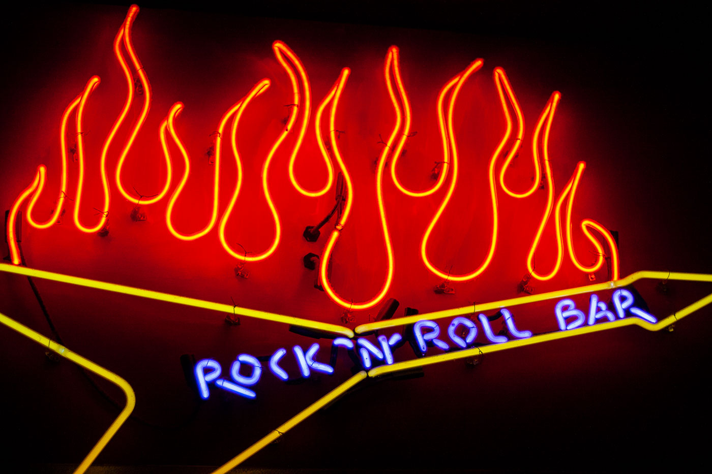 Rock n roll neon bar sign