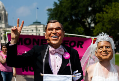 Code Pink protest at the 2008 Republican National Convention in St. Paul.
