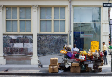Bags being sold on Canal Street in New York City.