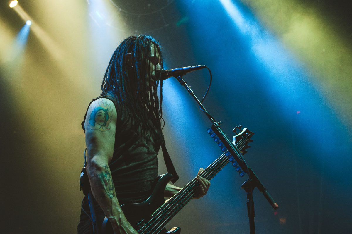 Disturbed's John Moyer at the Target Center in Minneapolis