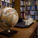 A globe inside a store in Stillwater, Minnesota.