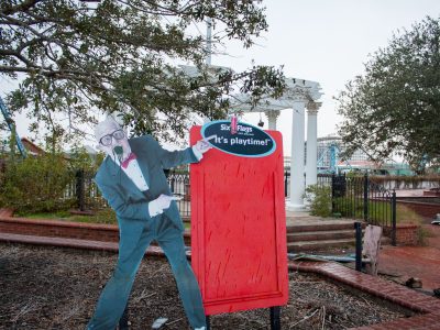 Six Flags New Orleans promotional cutout, eastern New Orleans
