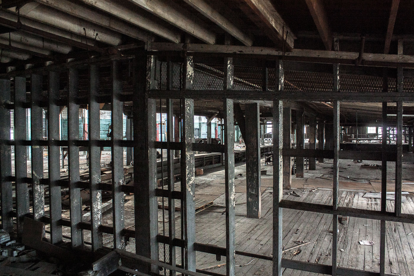 Wood attic in abandoned furniture factory