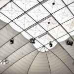 Inside the now demolished Metrodome. Formerly the home of the Minnesota Vikings.