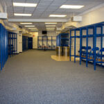 Visitor's locker room at the now demolished Metrodome in Minneapolis. Once home of the Minnesota Vikings.