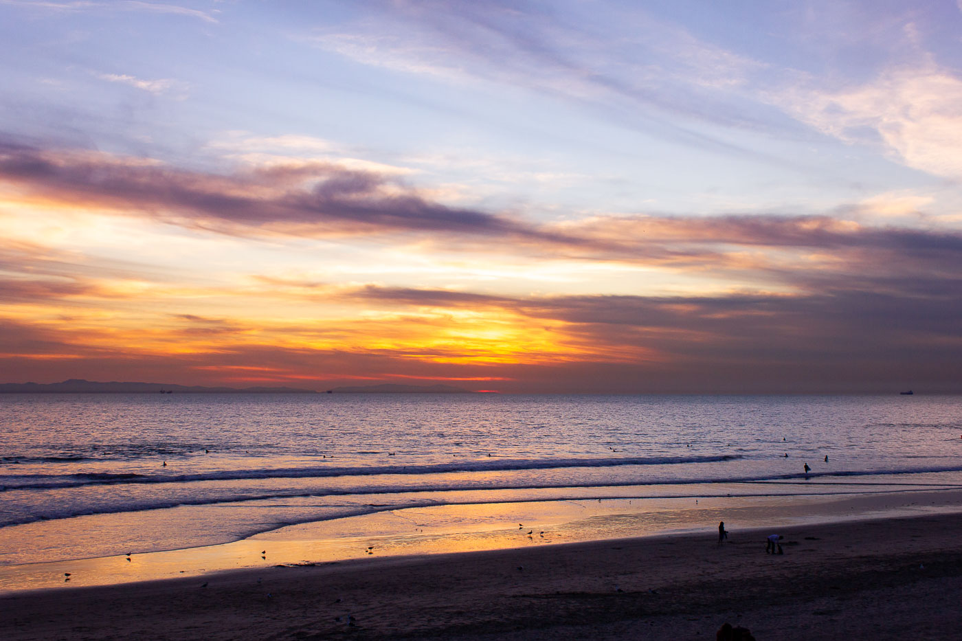 Beautiful sunset in Huntington Beach California