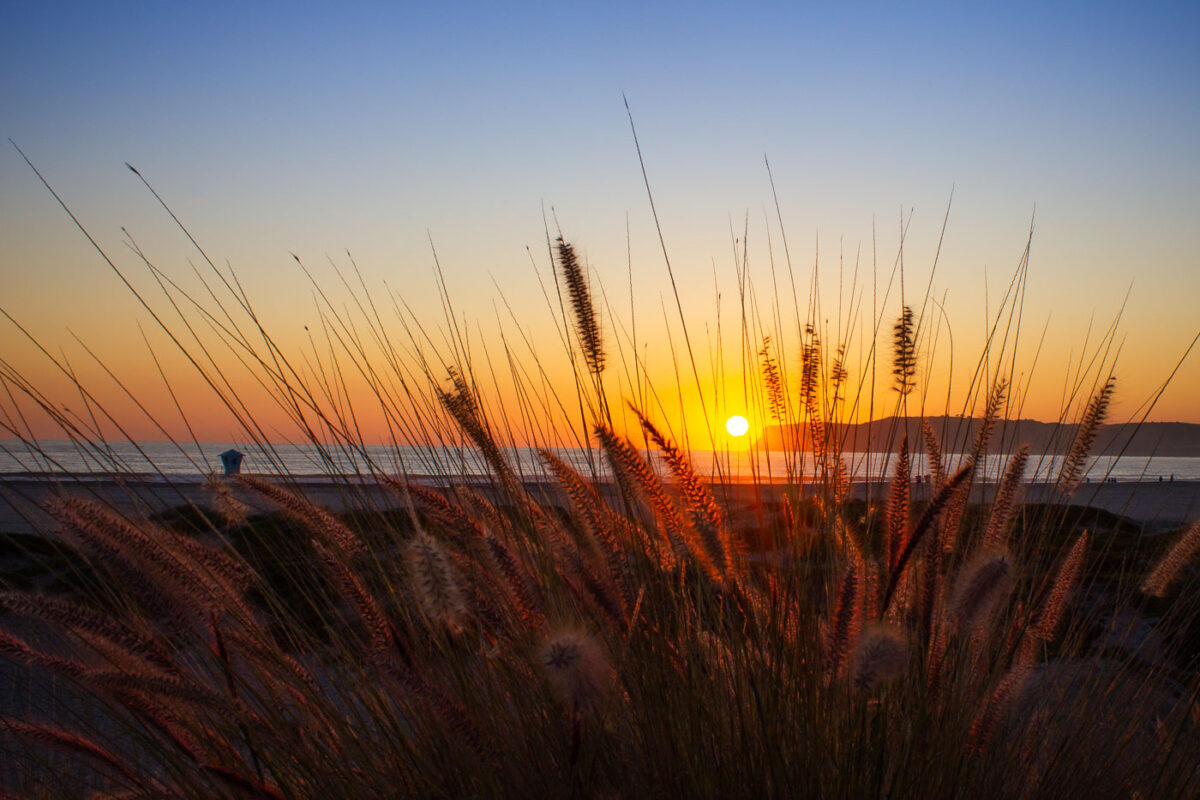 Pacific Ocean sunset in California.