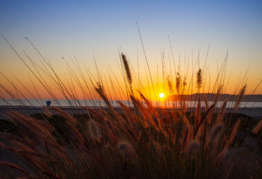 Pacific Ocean sunset in California.