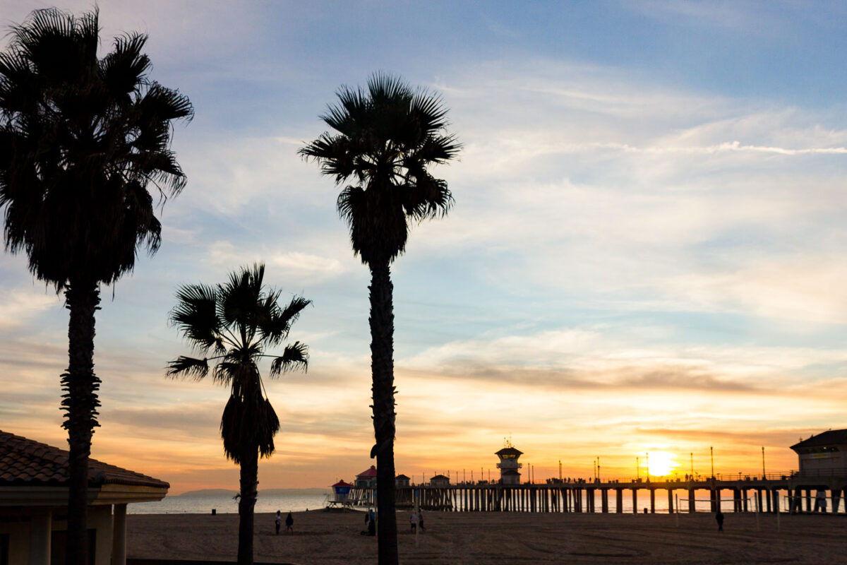 Sunset in Huntington Beach, California