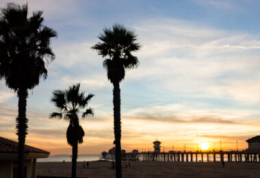 Sunset in Huntington Beach, California