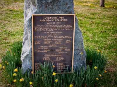 Dedication Plaque at Tannenbaum Park's Hoskins-Wyrick House