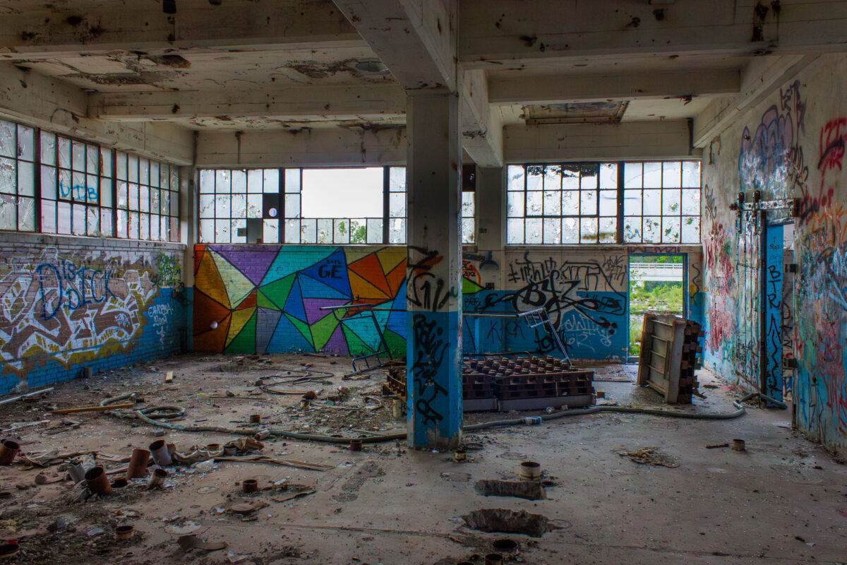 Inside the long abandoned Fruen Mill in Minneapolis, Minnesota.
