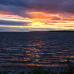 Sunset over Lake Michigan in Door County, Wisconsin.
