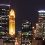 Downtown Minneapolis as seen from west side.