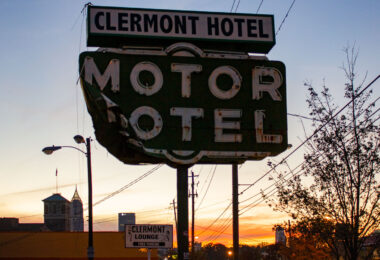 Hotel Clermont sign in Atlanta, Georgia.