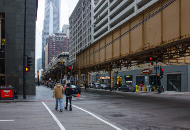 Lake Street and Dearborn in downtown Chicago in December 2012.