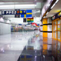 Inside O'Hare International Airport in Chicago.